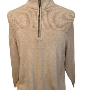 Field and stream Men's XL Beige Pullover Sweater Mock Neck L/S outdoorsman hunt‎